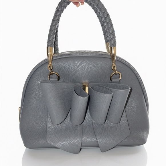 Elegant Blue Bow Shoulder Bag - Picture 4 of 4